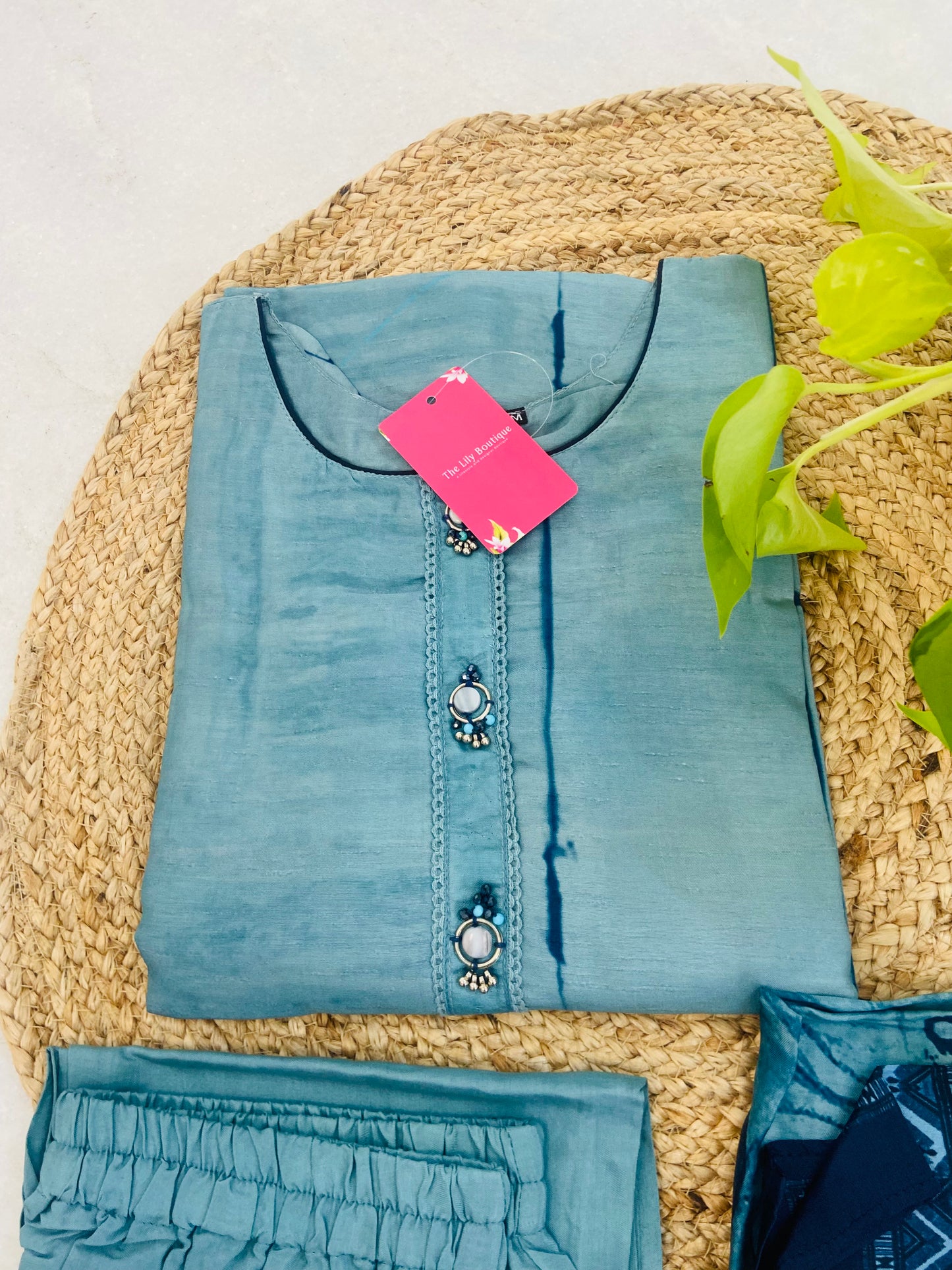 LB0026-Blue Colour Muslin Salwar Suit Set