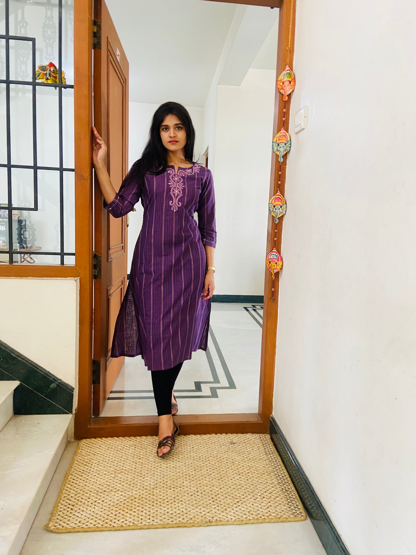 LB0085-Violet Coloured Kurtha