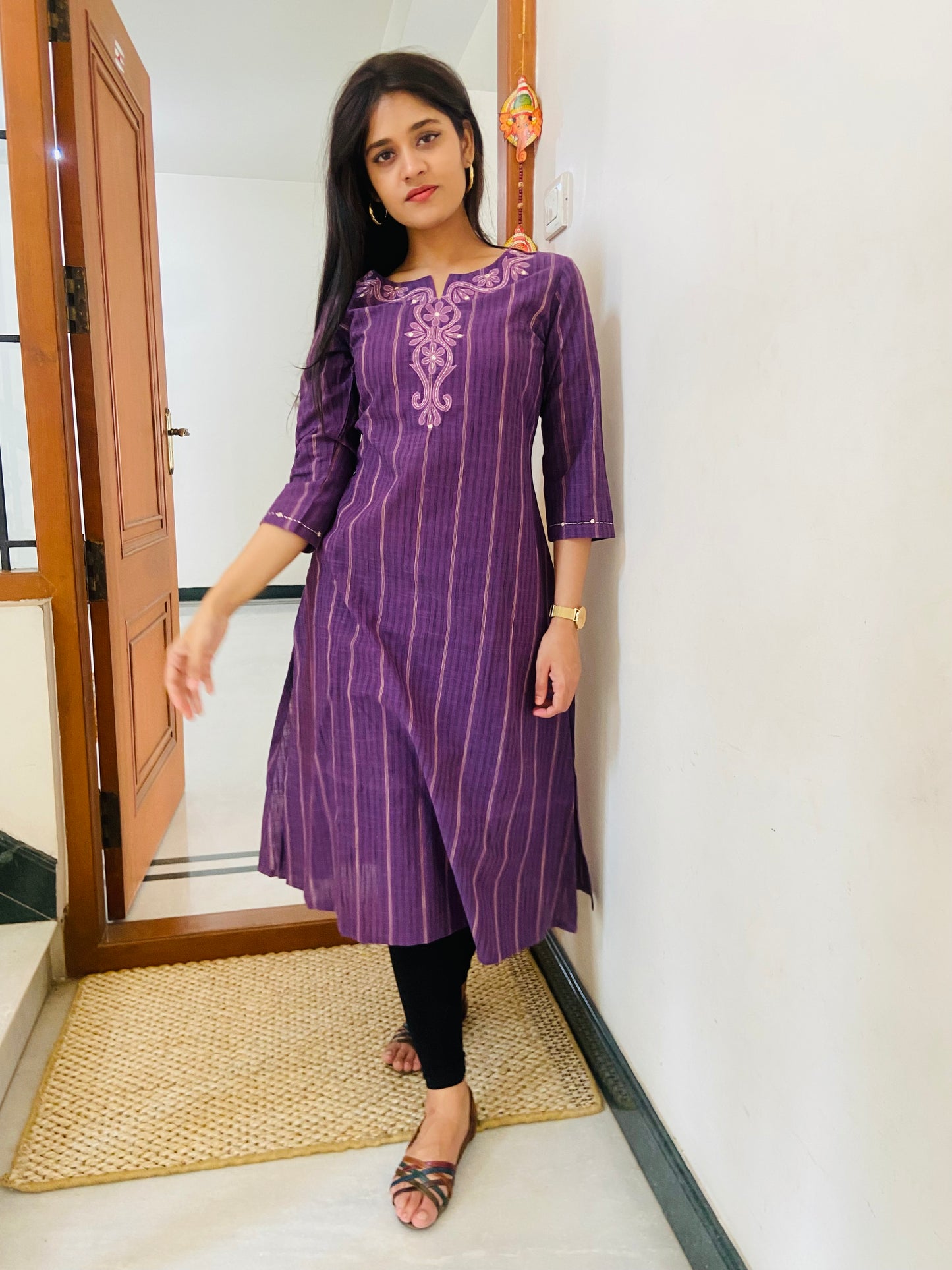 LB0085-Violet Coloured Kurtha