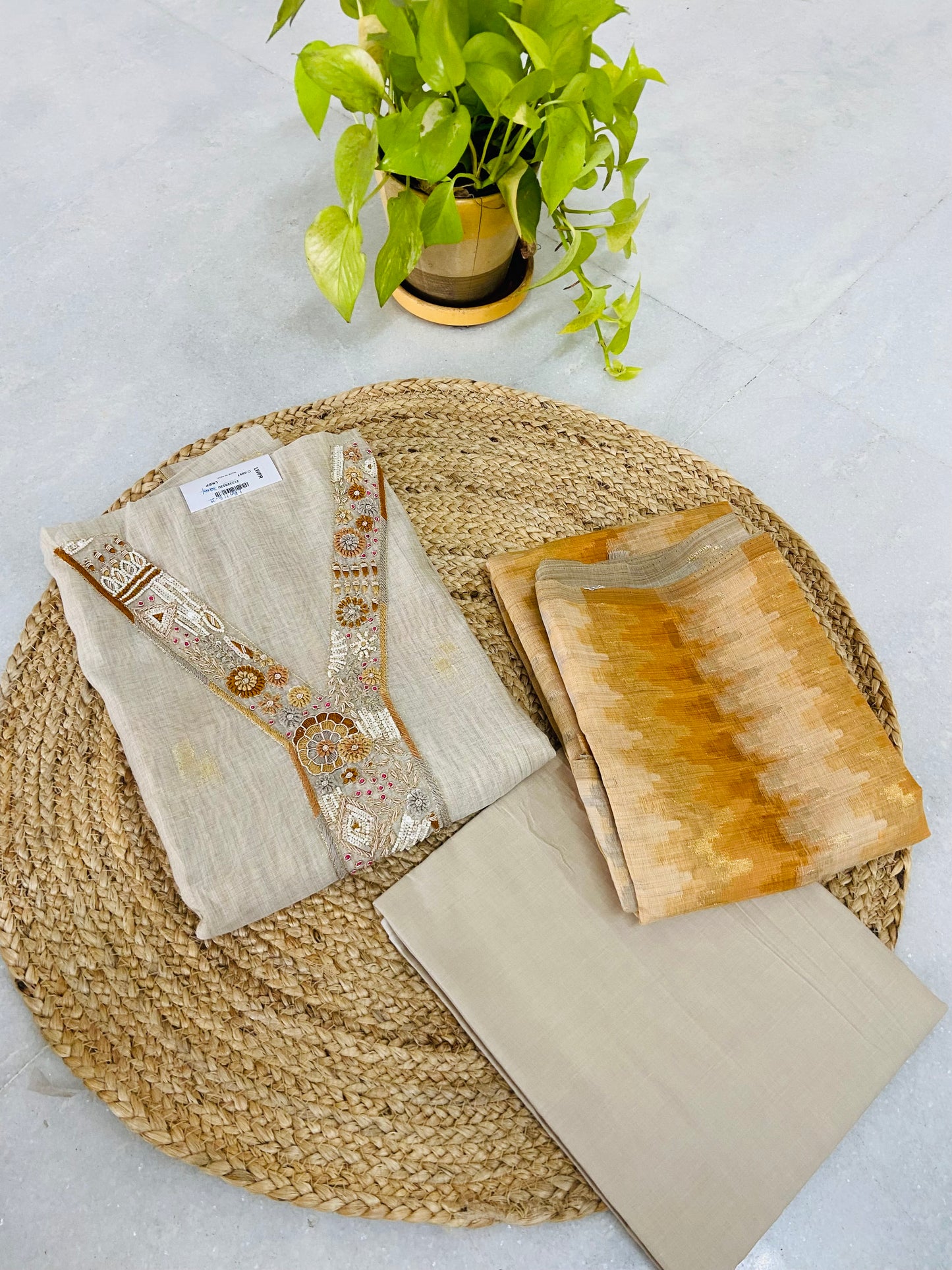 LB0116-ll Cream Coloured Salwar Suit Set