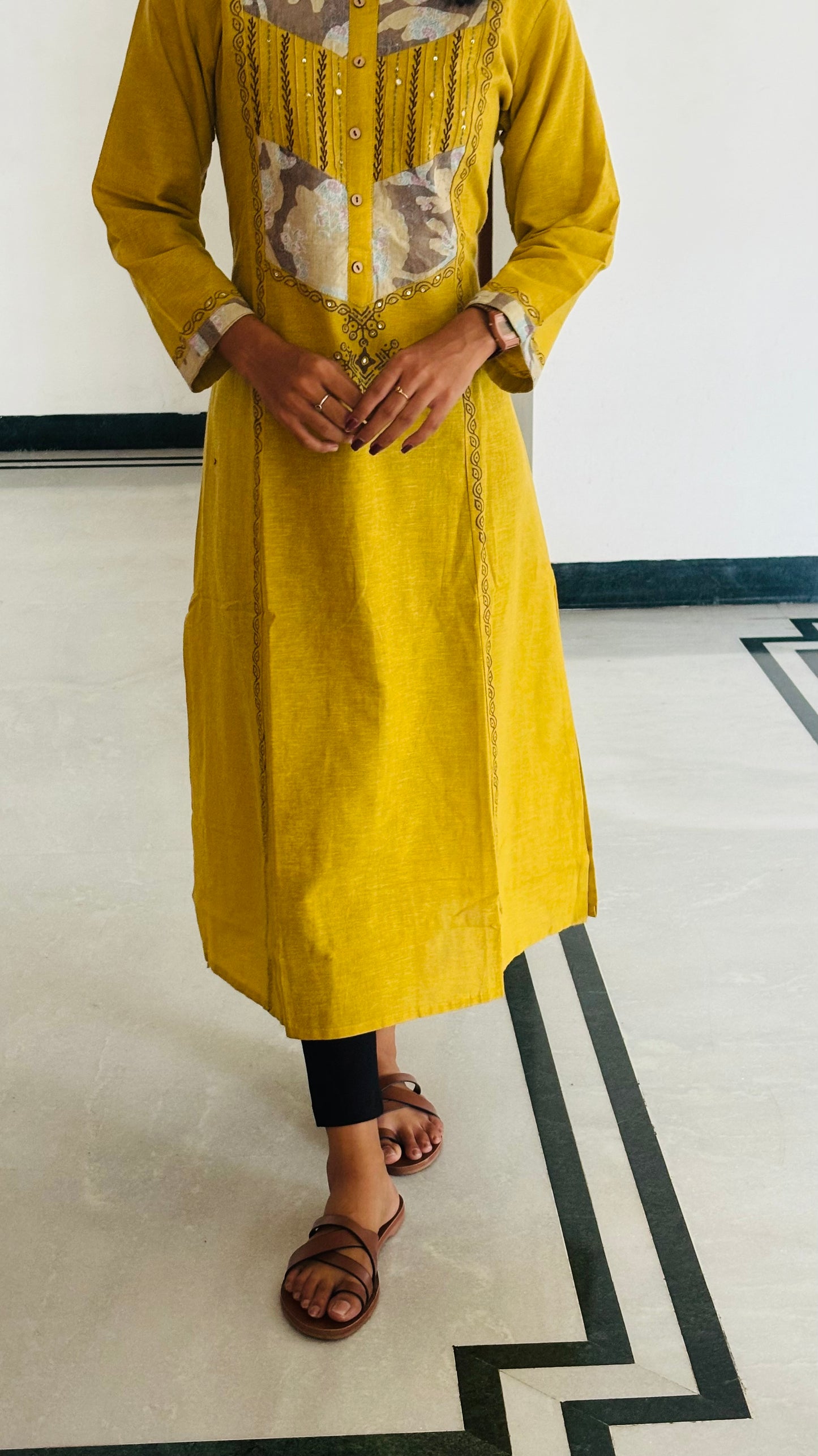LB0204-II Yellow Coloured Kurtha