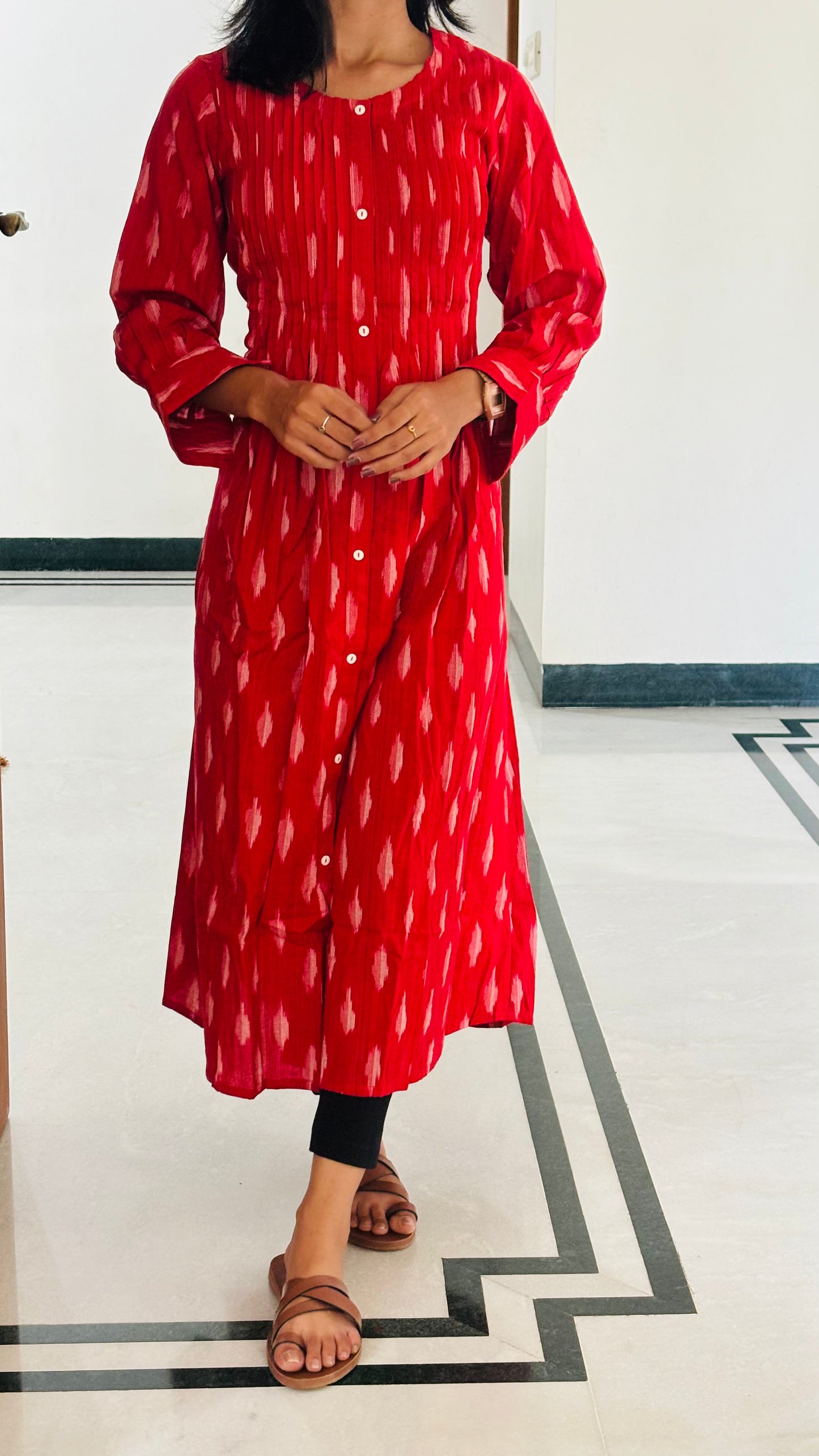 LB0161-II,LB0162-II,LB0163-II,LB0164-II Red coloured Cotton Kurtha