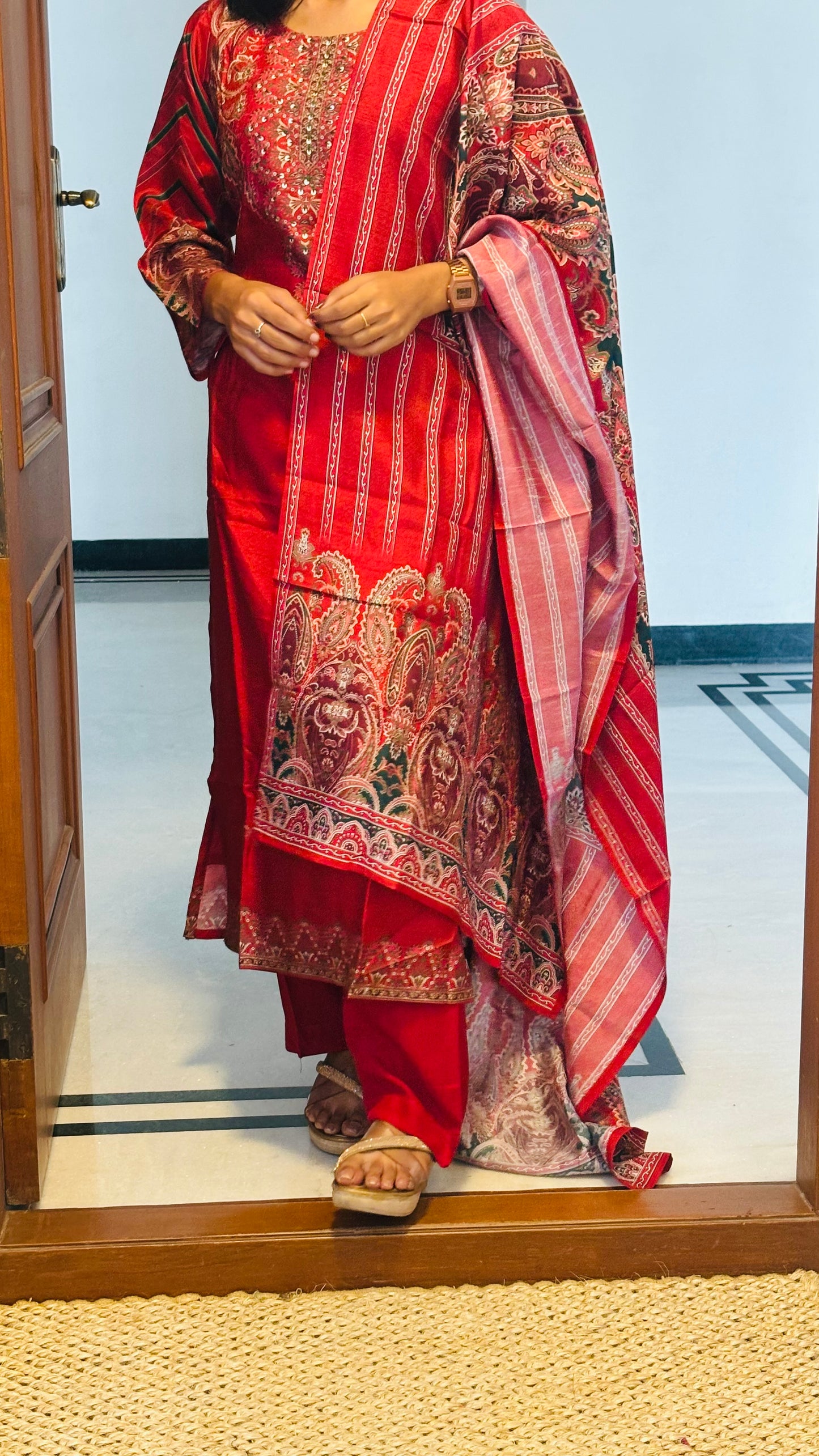 LB0261-II,LB0262-II,LB0263-II Red Coloured Salwar Suit Set