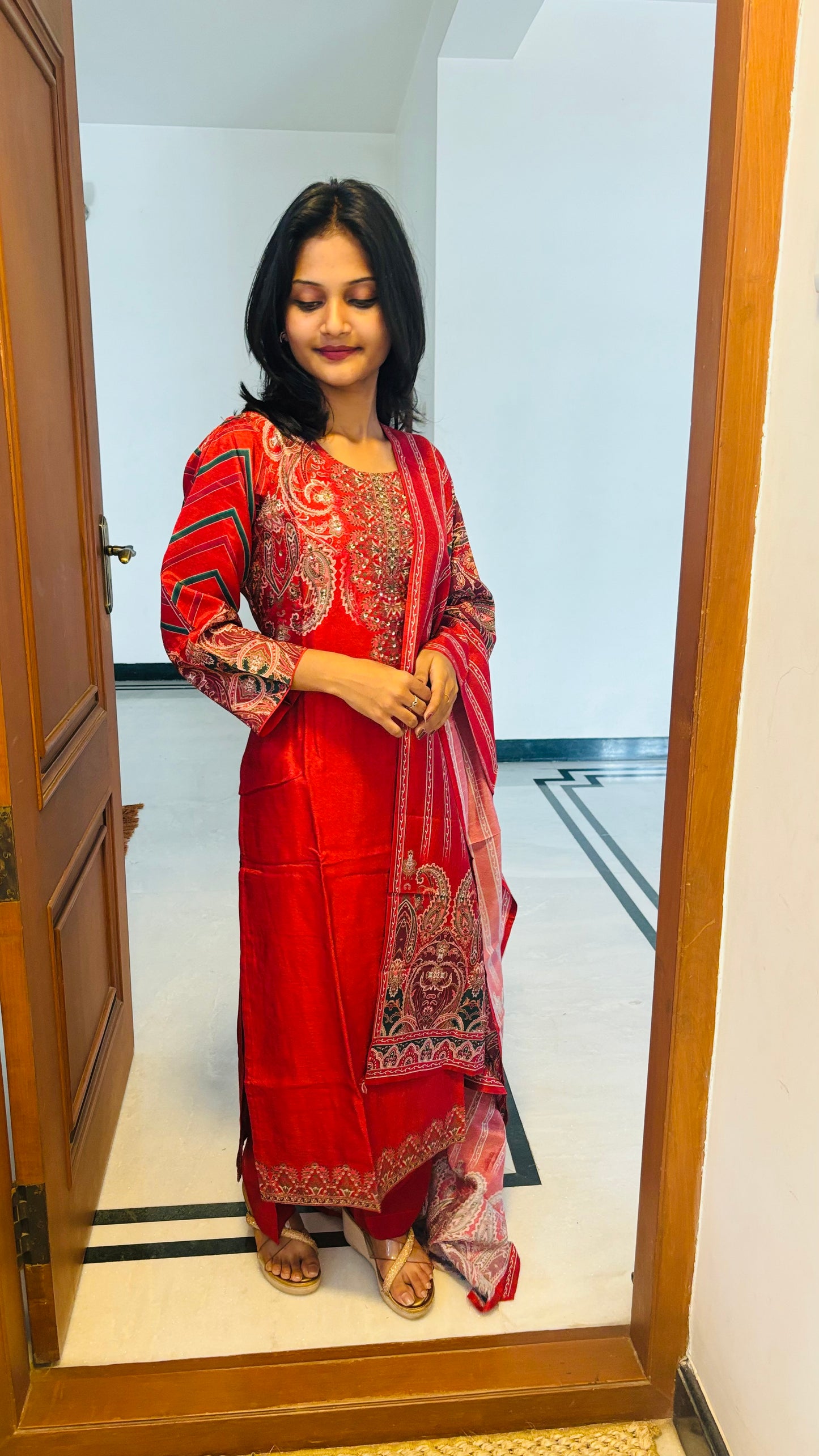 LB0261-II,LB0262-II,LB0263-II Red Coloured Salwar Suit Set