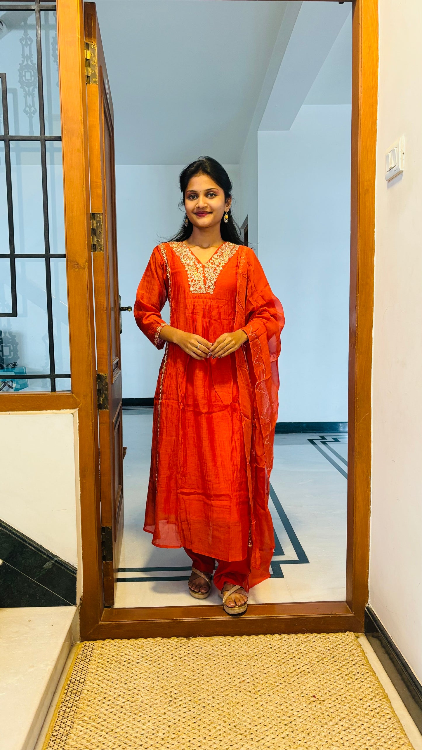 LB0236-II,LB0237-II,LB0238-II Orange Coloured Salwar Suit Set