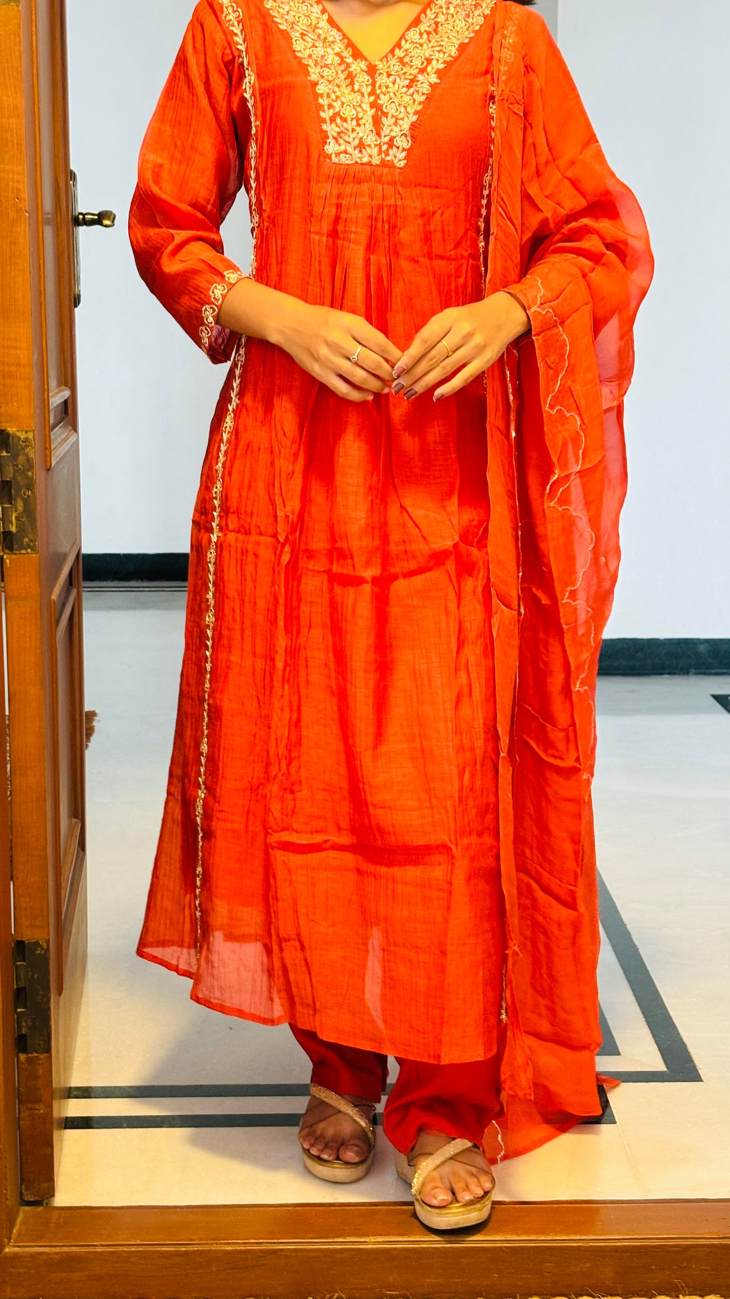 LB0236-II,LB0237-II,LB0238-II Orange Coloured Salwar Suit Set