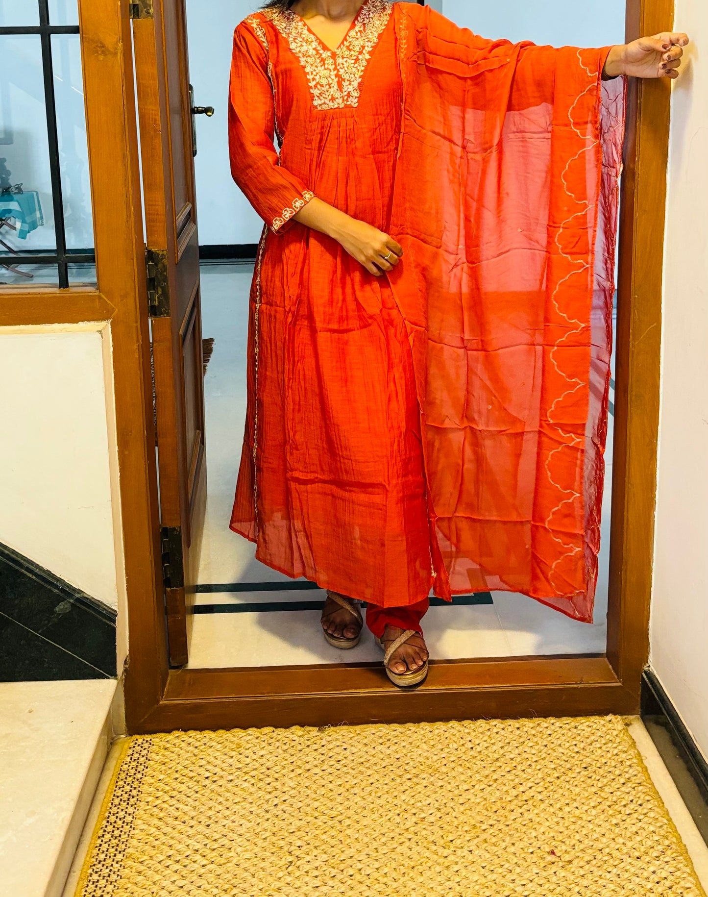 LB0236-II,LB0237-II,LB0238-II Orange Coloured Salwar Suit Set