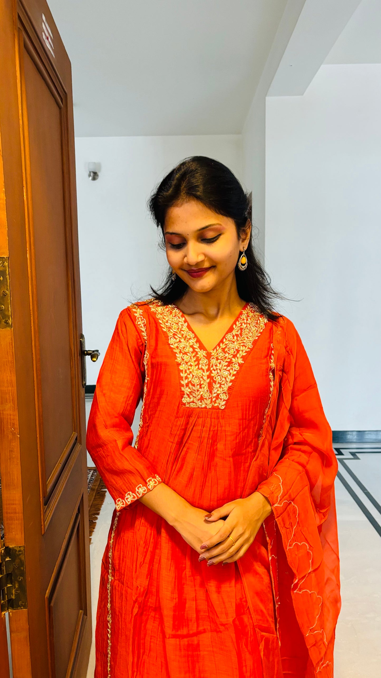 LB0236-II,LB0237-II,LB0238-II Orange Coloured Salwar Suit Set