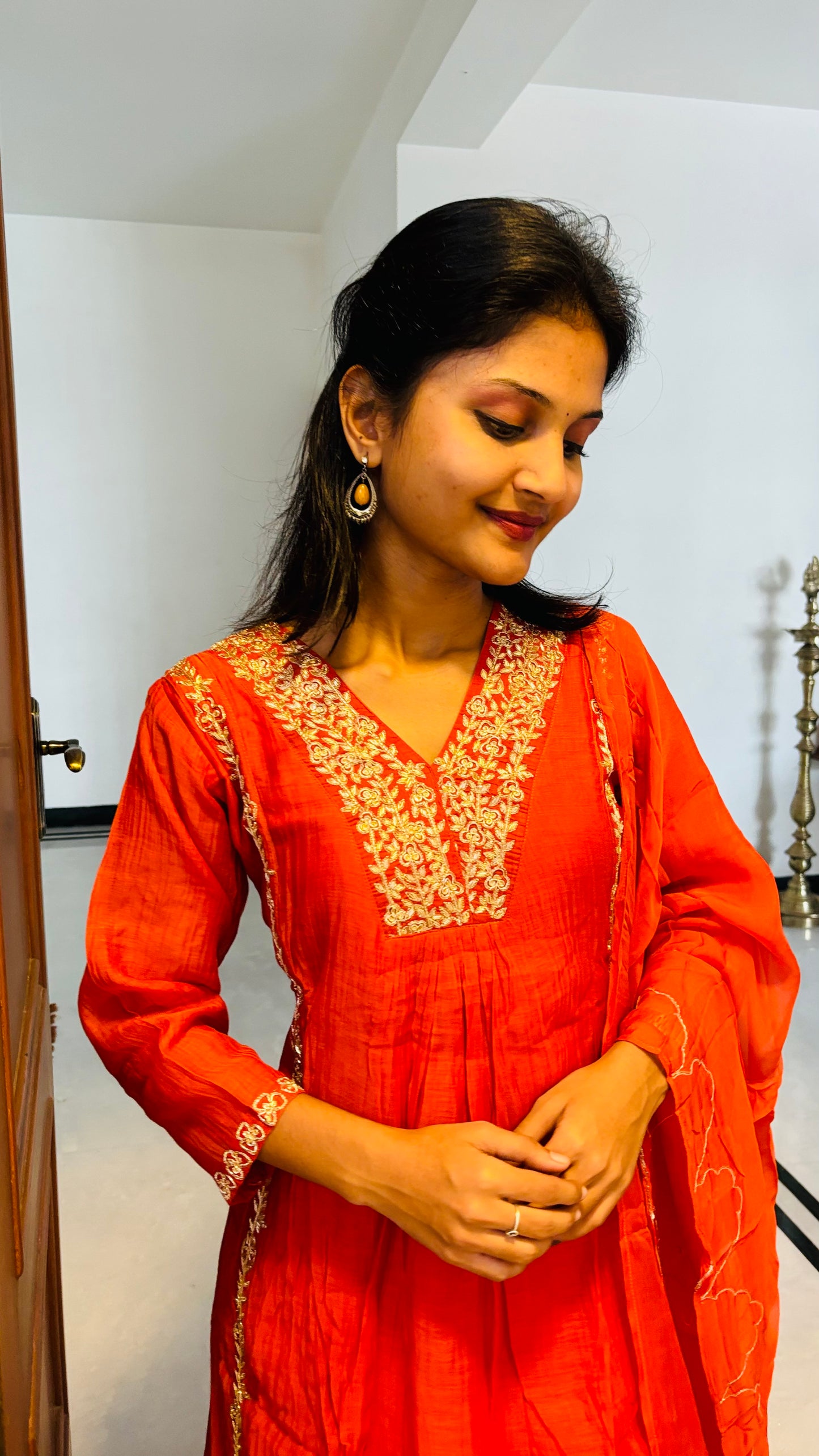 LB0236-II,LB0237-II,LB0238-II Orange Coloured Salwar Suit Set
