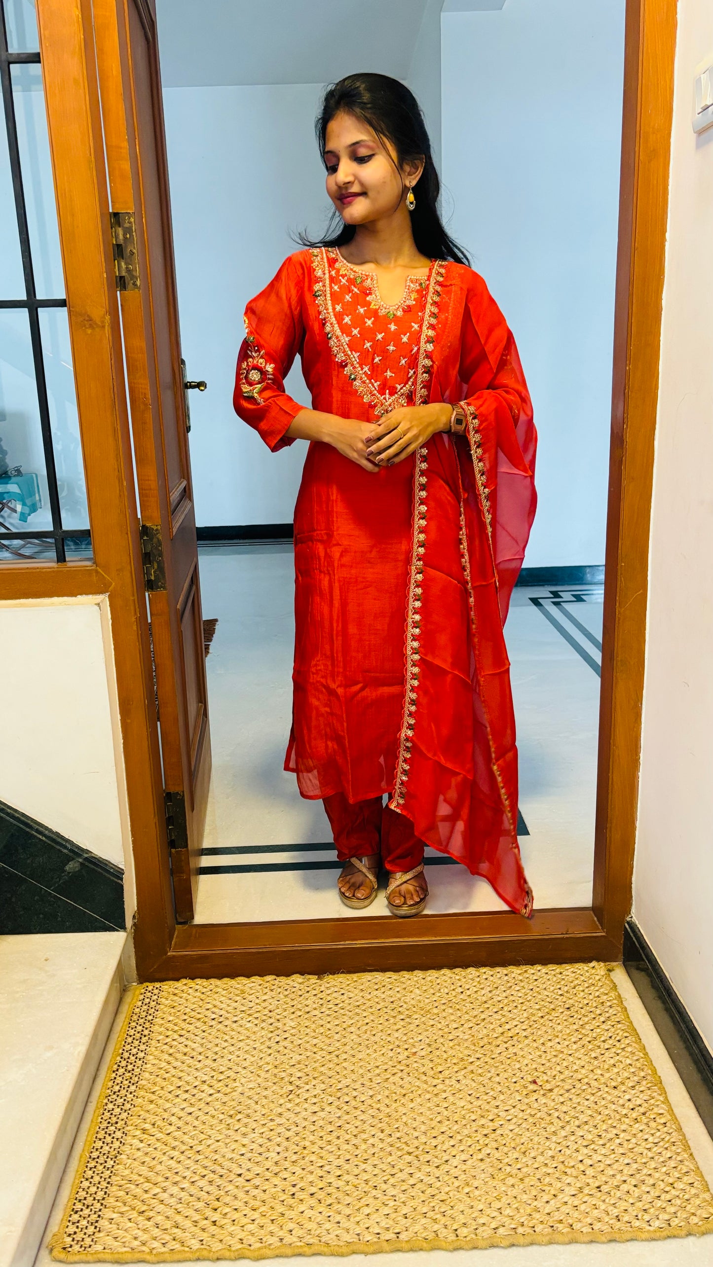 LB0233-II,LB0234-II,LB00235-II Orange Coloured Salwar Suit Set
