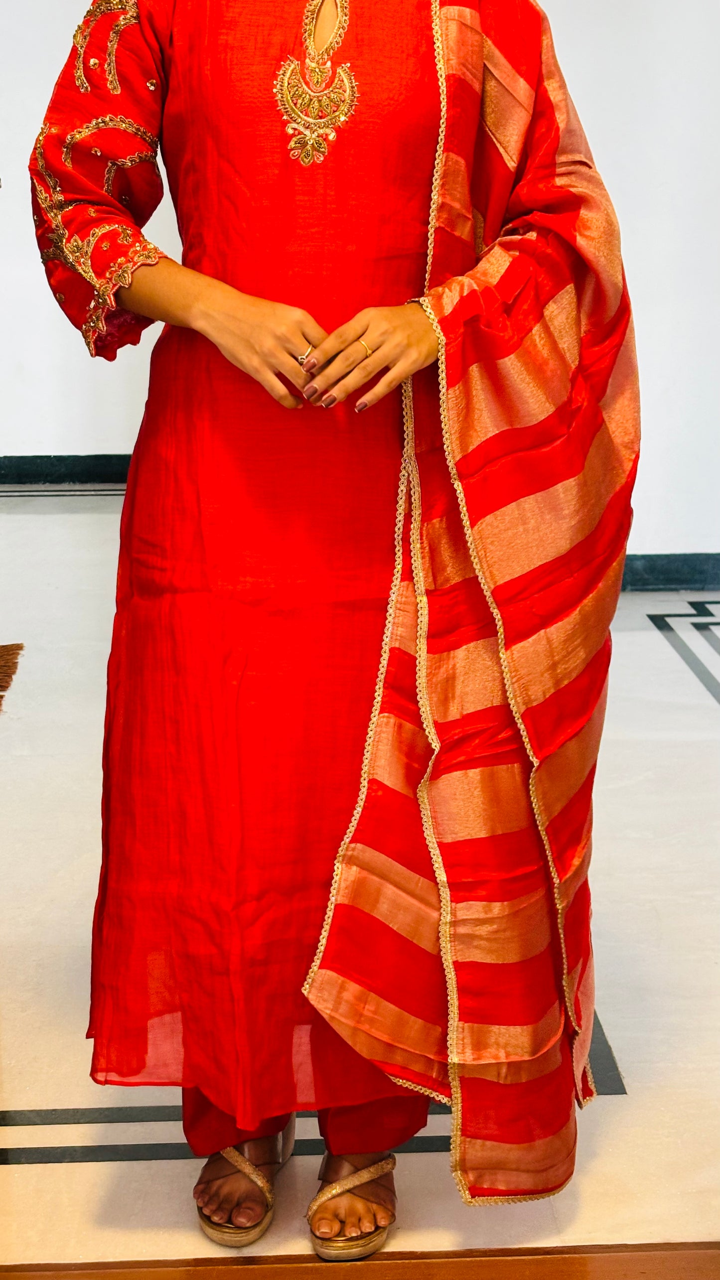 LB0245-II and LB0246-II Red Coloured Salwar Suit Set