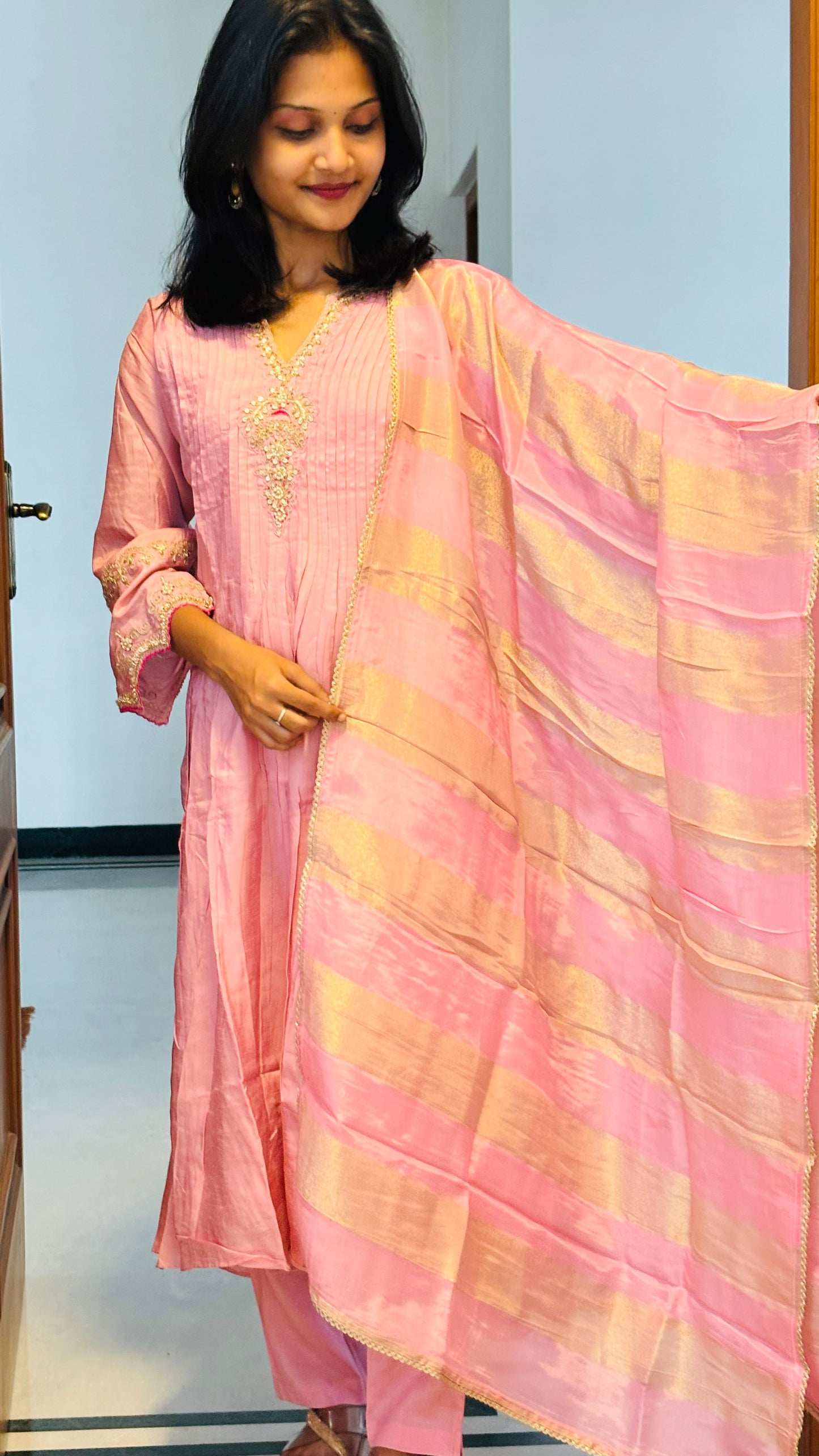 LB0256-II Baby Pink Coloured Salwar Suit Set