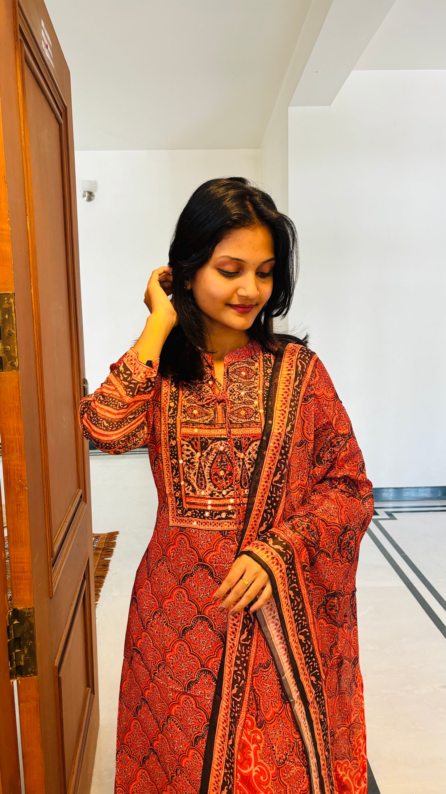 LB0279-II,LB0280-II ,LB0281-II Black/Orange Coloured Salwar Suit Set