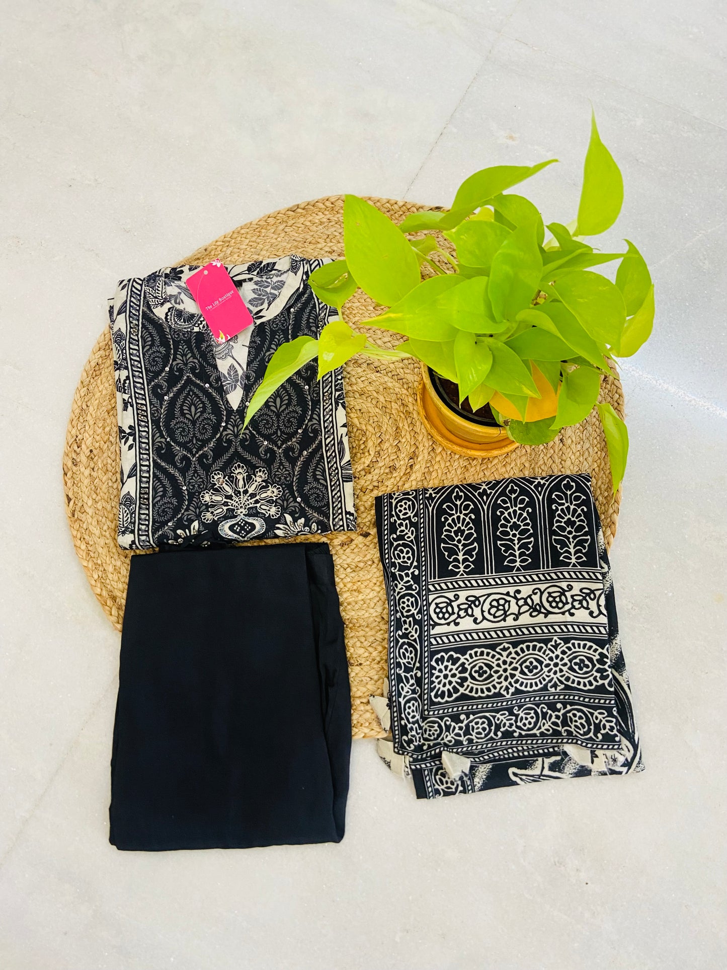 LB0002-Silk Salwar Suit Set with Santon Bottom