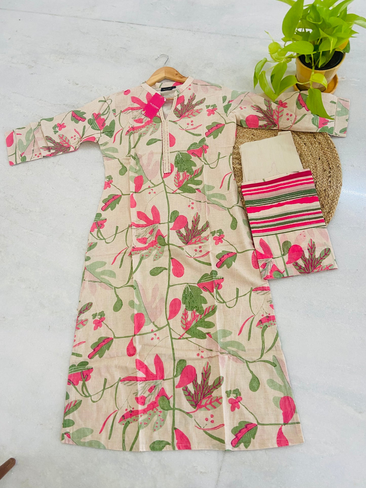 LB0028-White Coloured Floral Salwar Suit Set
