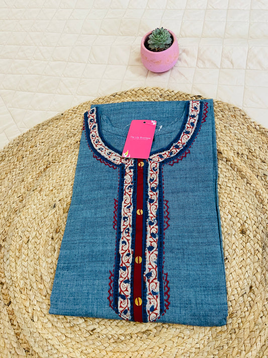 LB0059-K Blue Kurtha