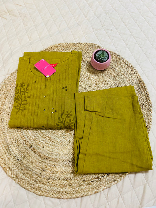 LB0043-Green Coloured Co-ord Set