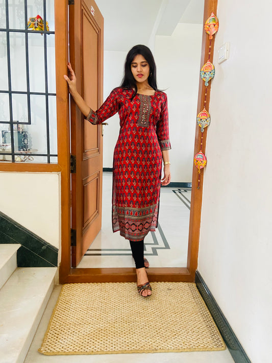 LB0033 -Brown Shaded Sico Silk Kurtha