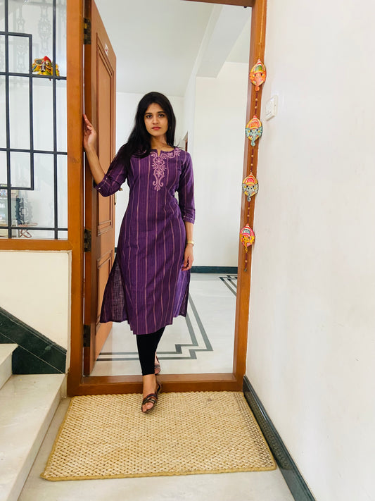LB0085-Violet Coloured Kurtha