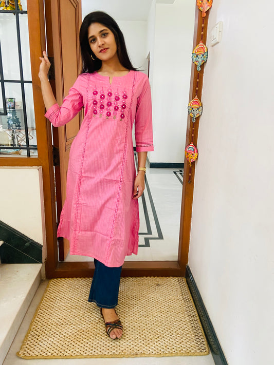 LB0086-Pink Coloured Kurtha