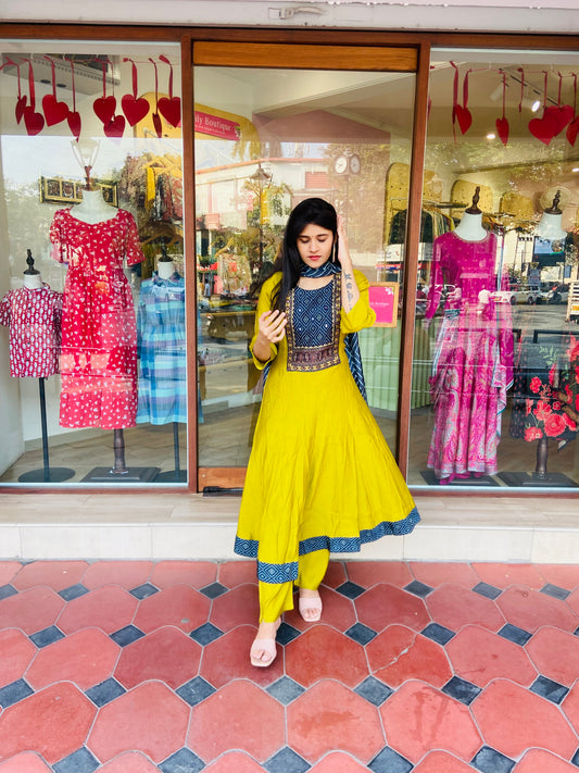 LB0042-Green Coloured Salwar Suit Set
