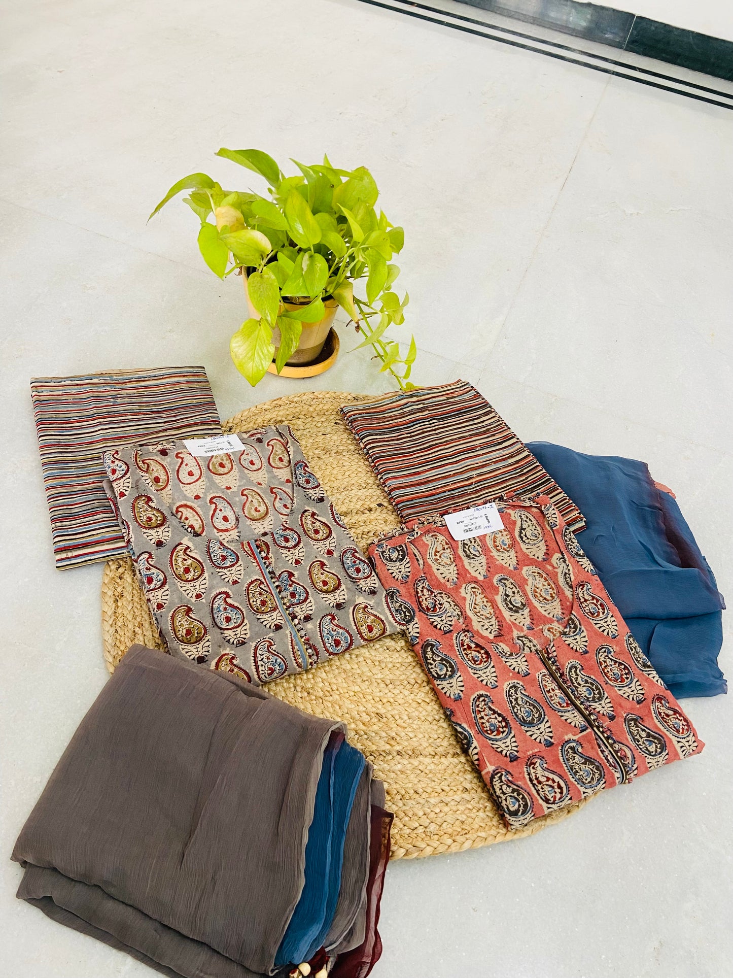 LB0092-II,LB0093-II Orange and Gray Salwar Suit Set