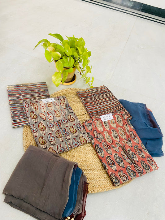 LB0092-II,LB0093-II Orange and Gray Salwar Suit Set