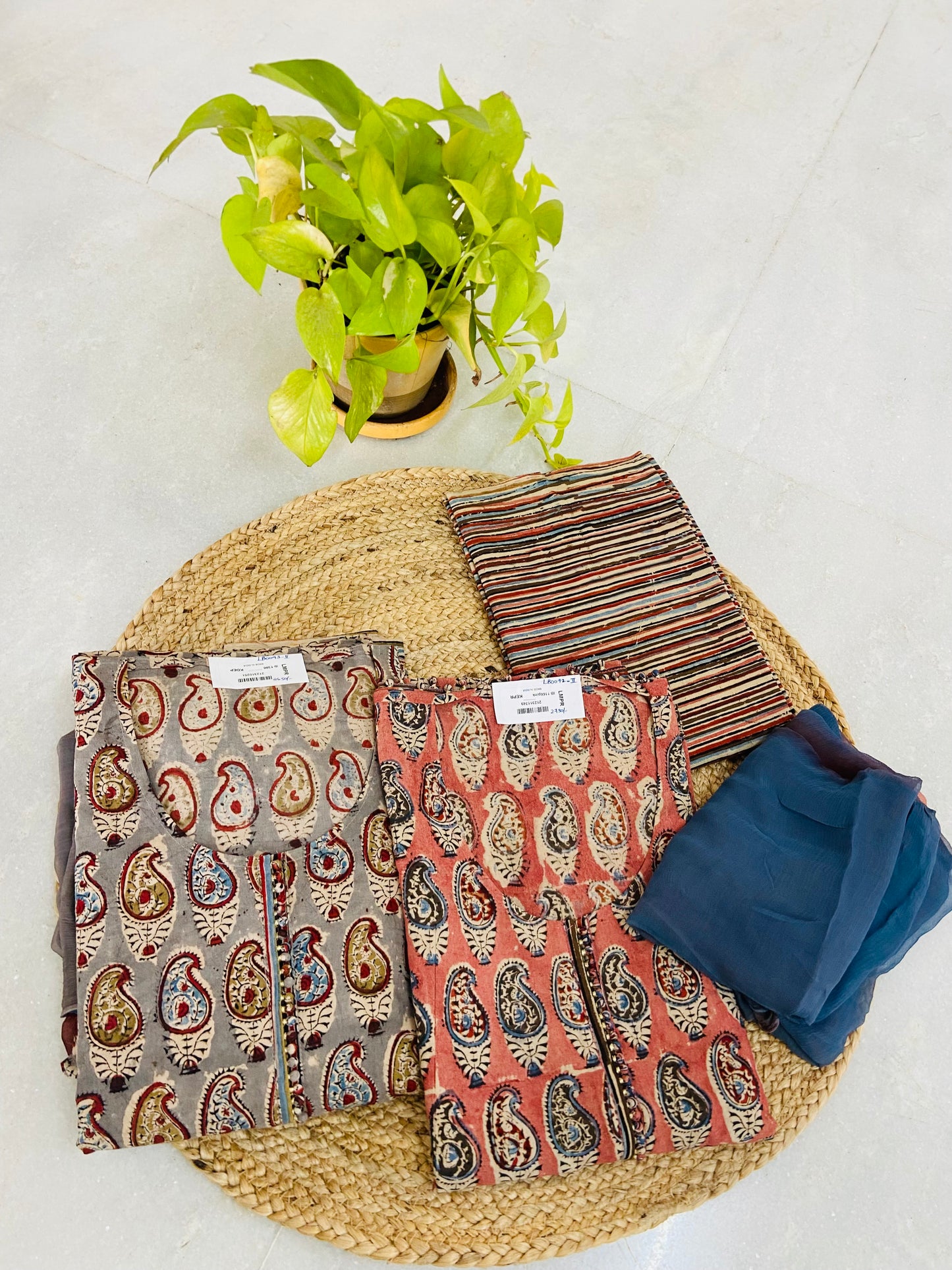 LB0092-II,LB0093-II Orange and Gray Salwar Suit Set