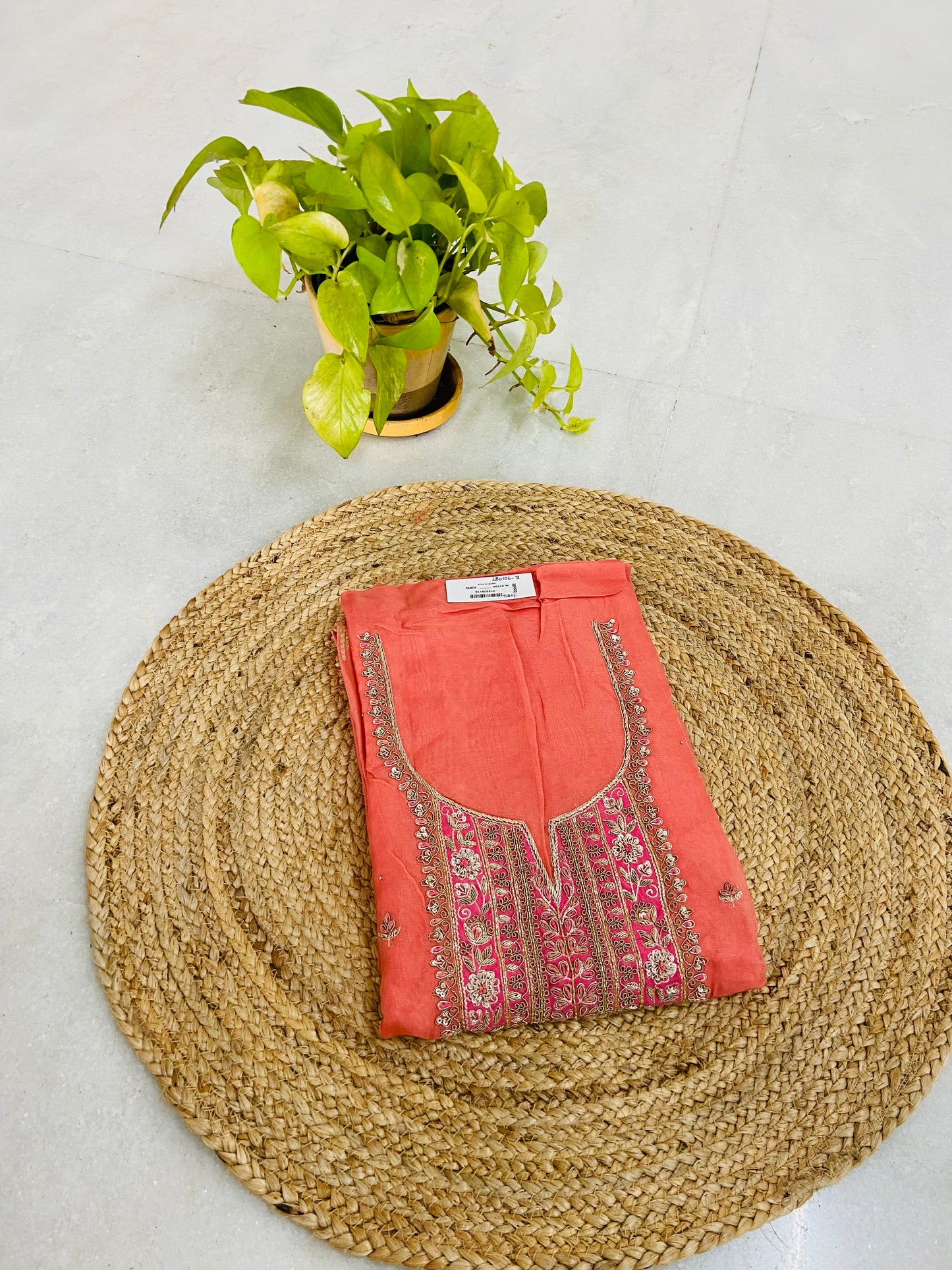 LB0106-II Orange Unstitched Salwar Suit Set