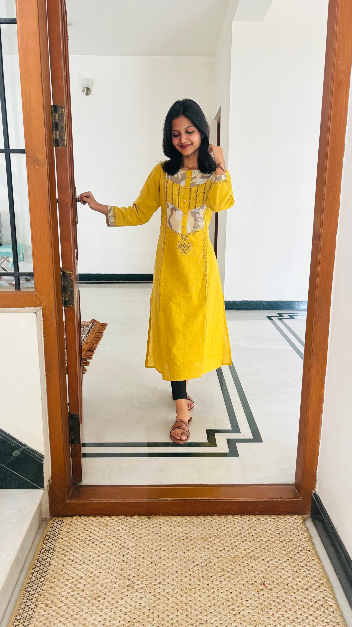 LB0204-II Yellow Coloured Kurtha
