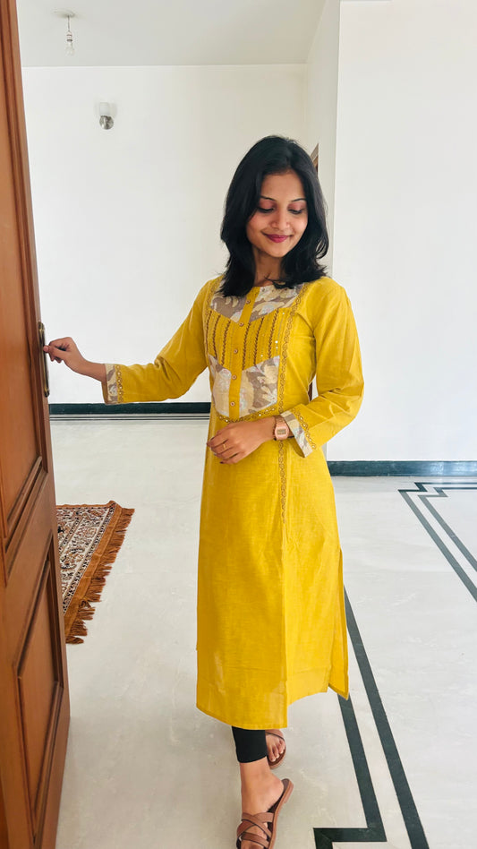 LB0204-II Yellow Coloured Kurtha