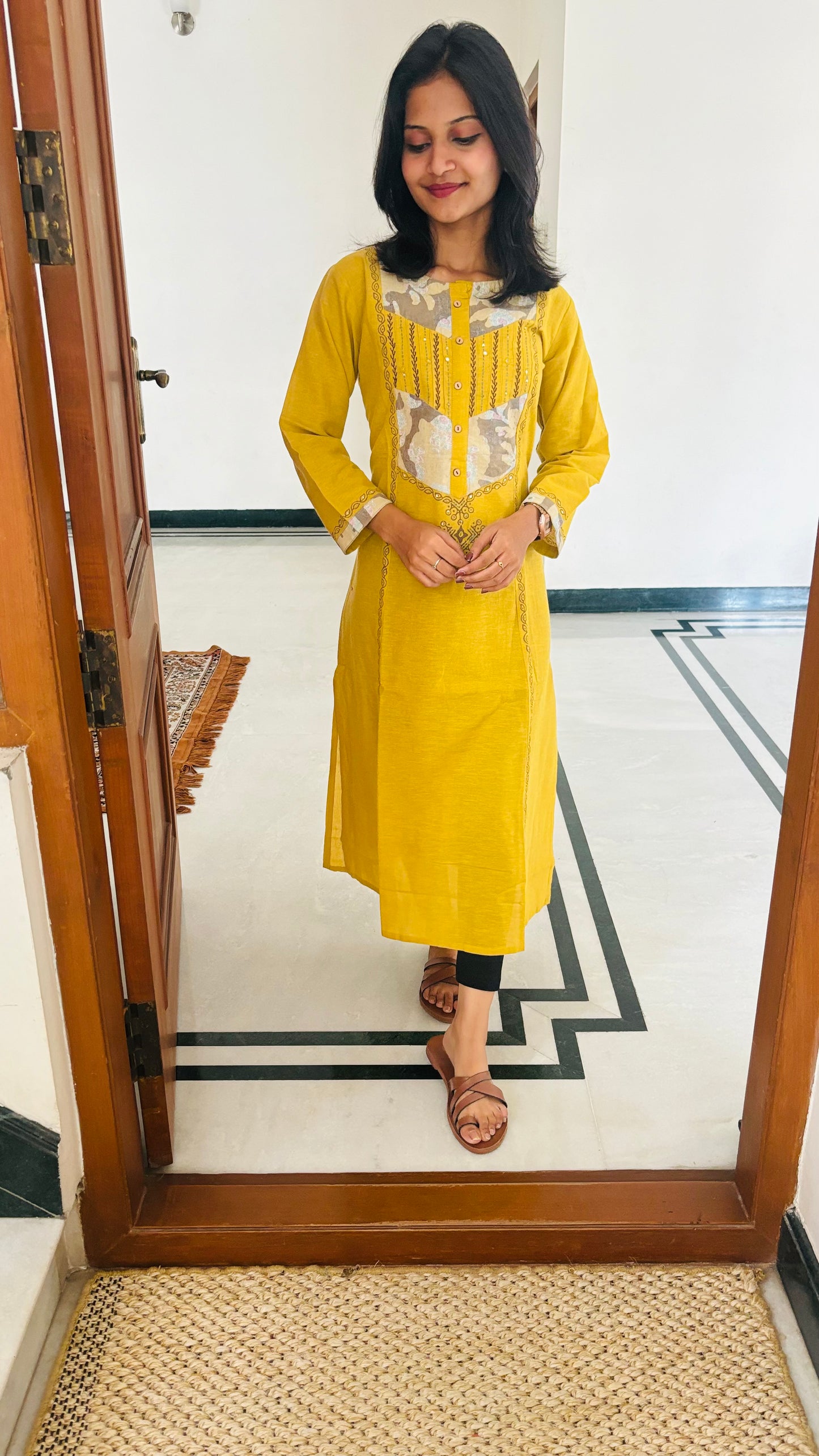 LB0204-II Yellow Coloured Kurtha