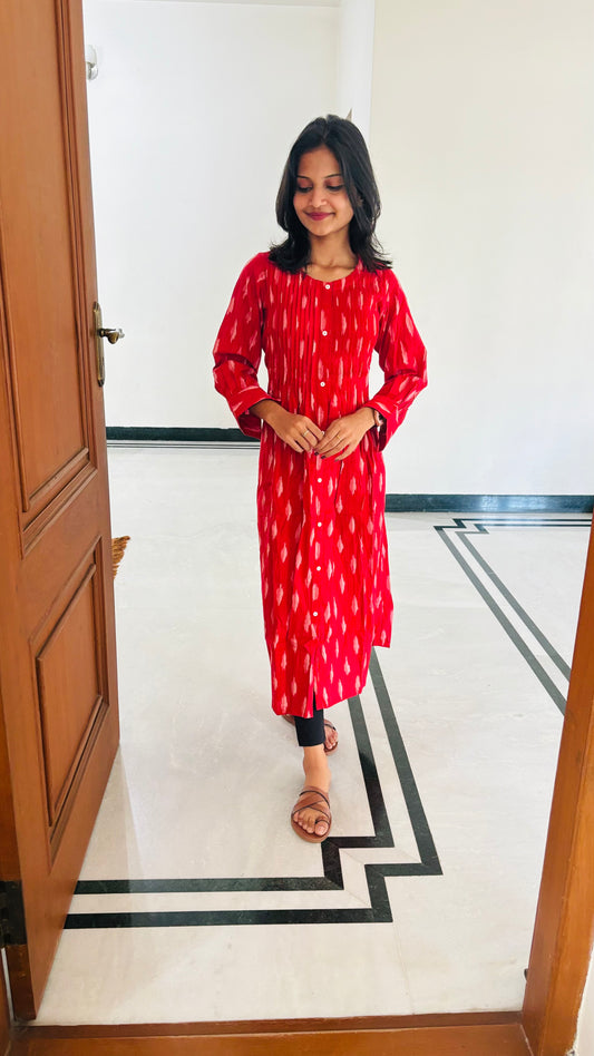 LB0161-II,LB0162-II,LB0163-II,LB0164-II Red Coloured Cotton Kurtha