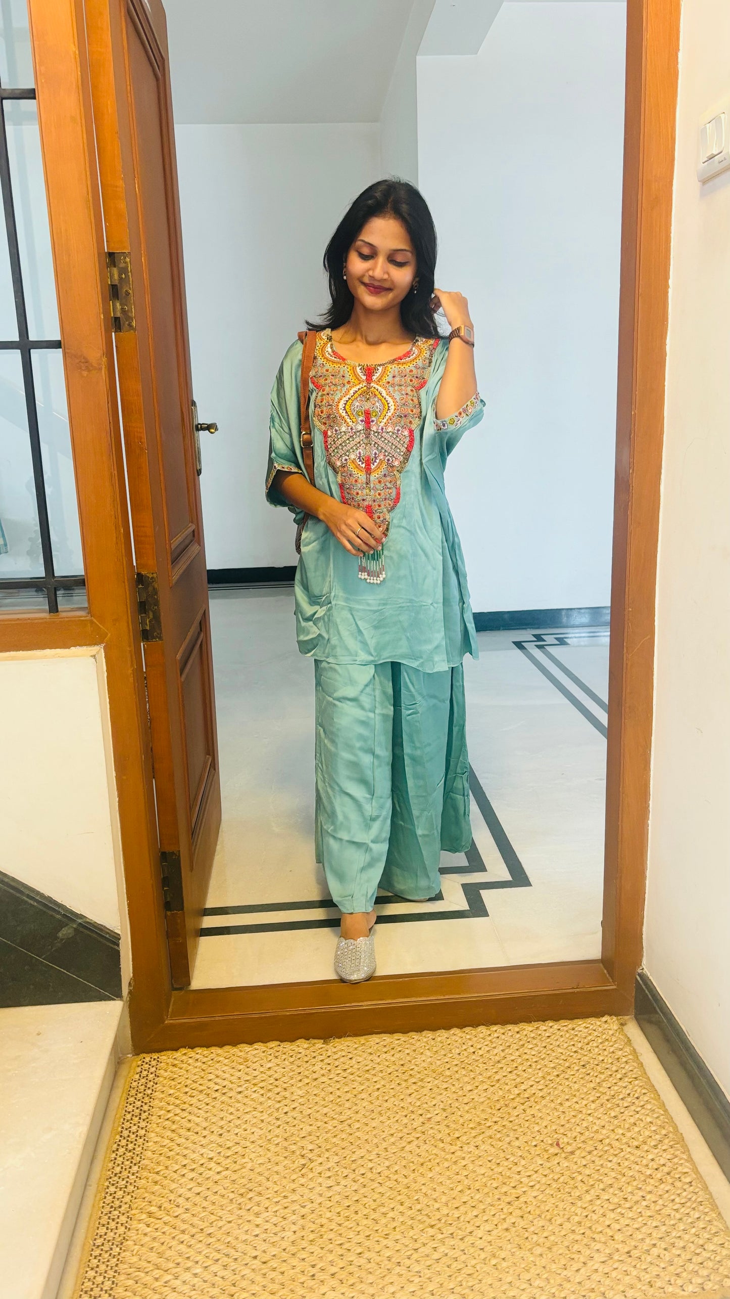 LB0209-II,LB0210-II Blue Coloured Co-ord Set