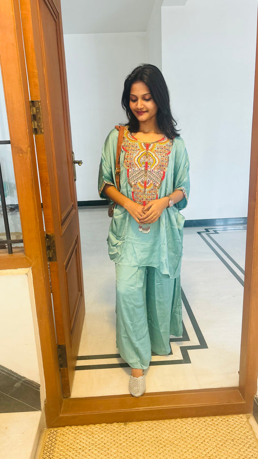 LB0209-II,LB0210-II Blue Coloured Co-ord Set