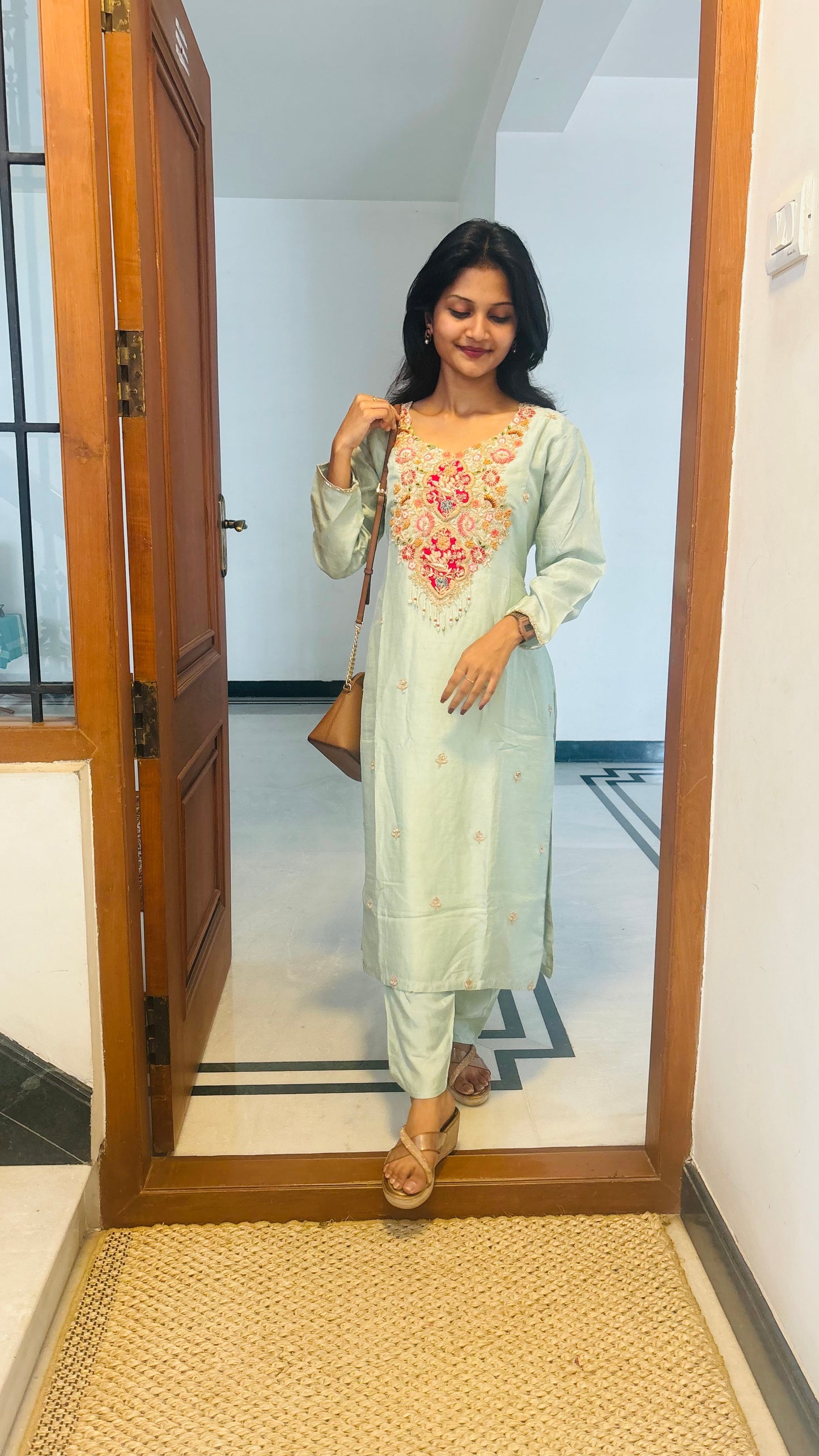 LB0219-II Mild Blue Coloured Salwar Suit Set