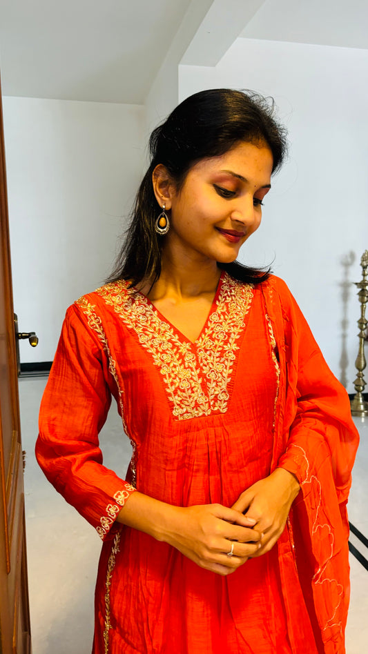 LB0236-II,LB0237-II,LB0238-II Orange Coloured Salwar Suit Set