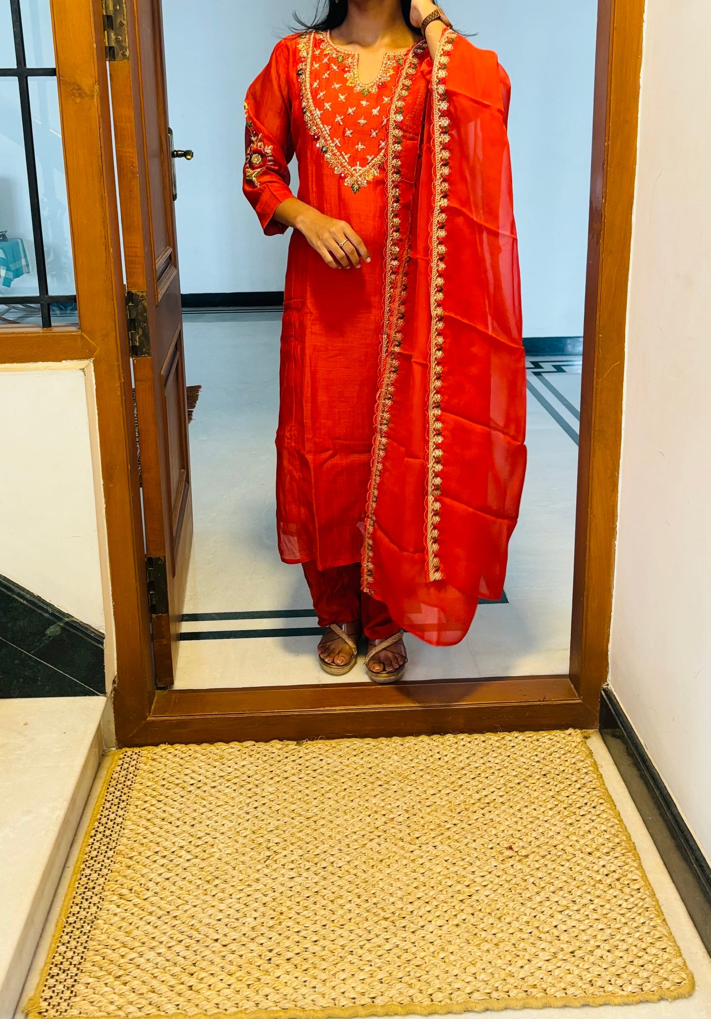 LB0233-II,LB0234-II,LB00235-II Orange Coloured Salwar Suit Set