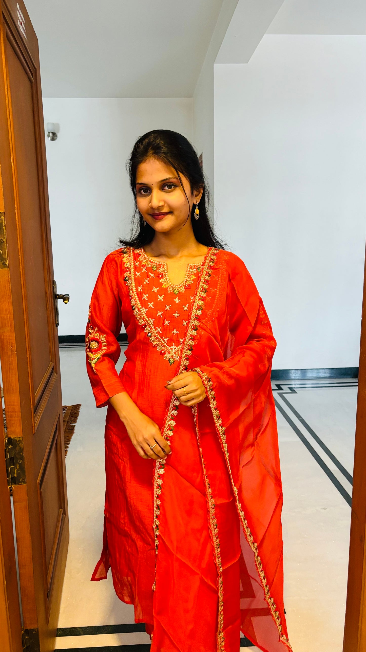 LB0233-II,LB0234-II,LB00235-II Orange Coloured Salwar Suit Set