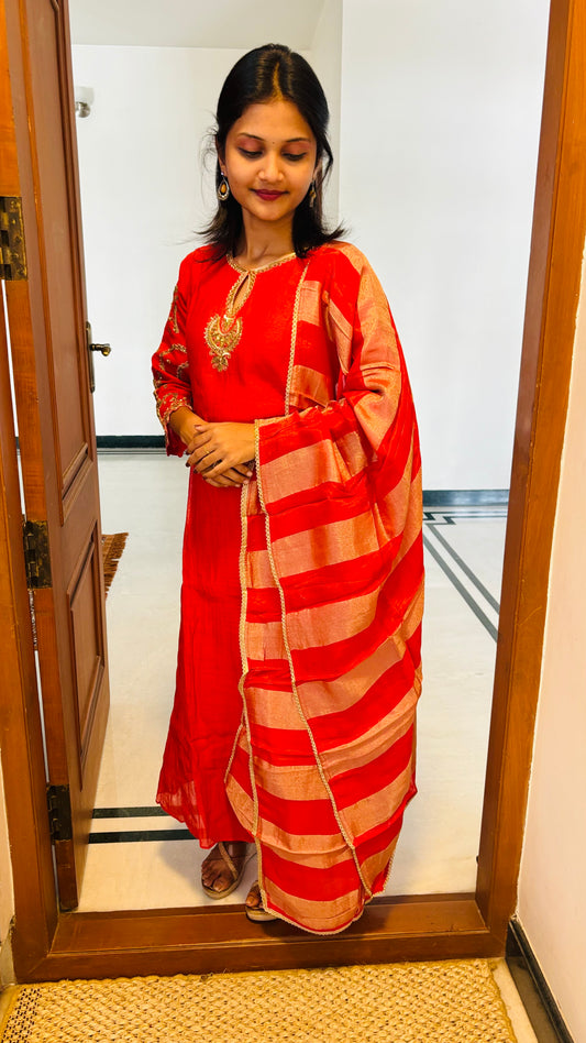 LB0245-II and LB0246-II Red Coloured Salwar Suit Set