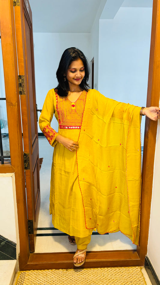 LB0257-II Yellow Coloured Suit Set