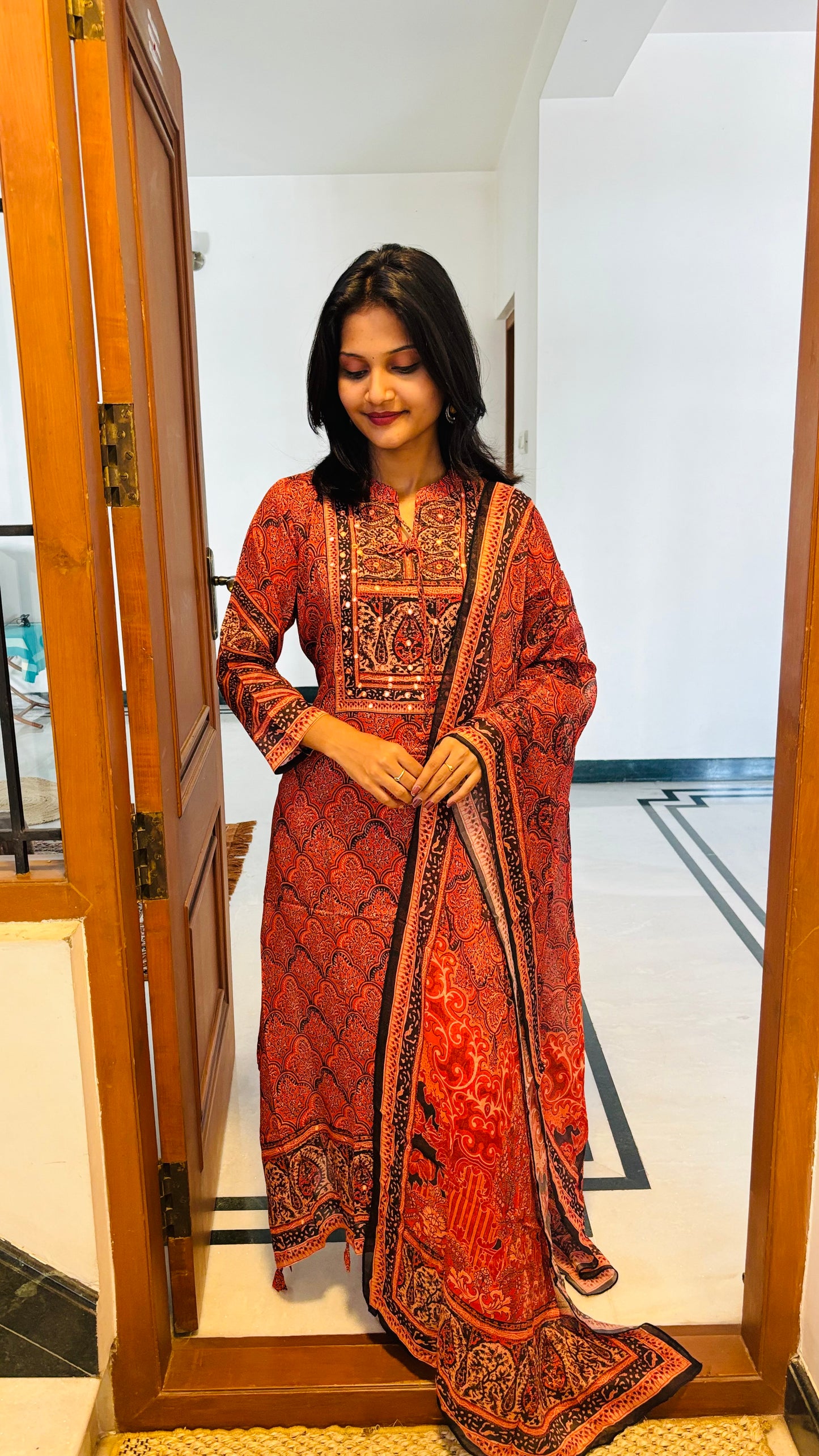 LB0279-II,LB0280-II ,LB0281-II Black/Orange Coloured Salwar Suit Set