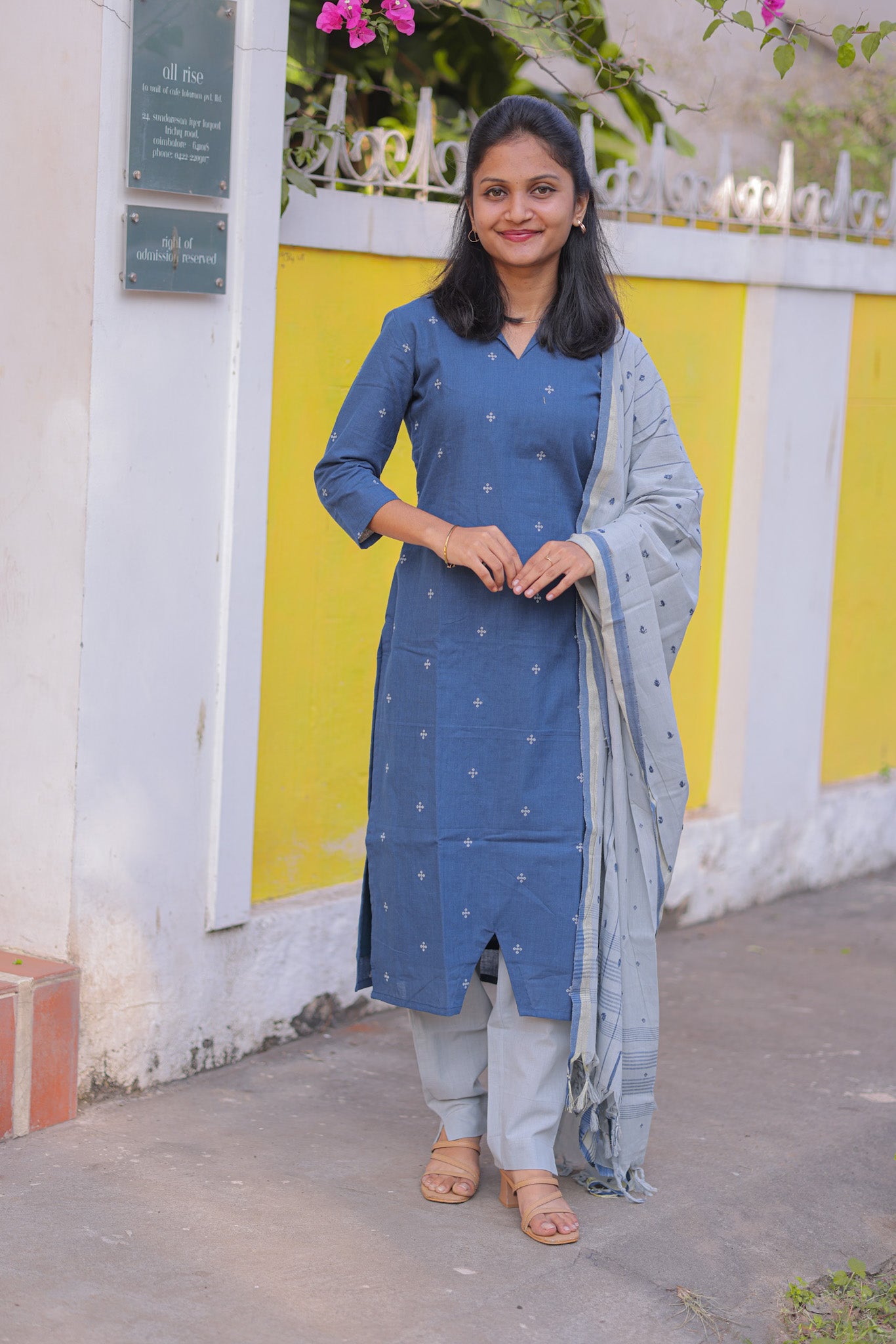 Navy Blue sprayed Carnecium and Baby Breath