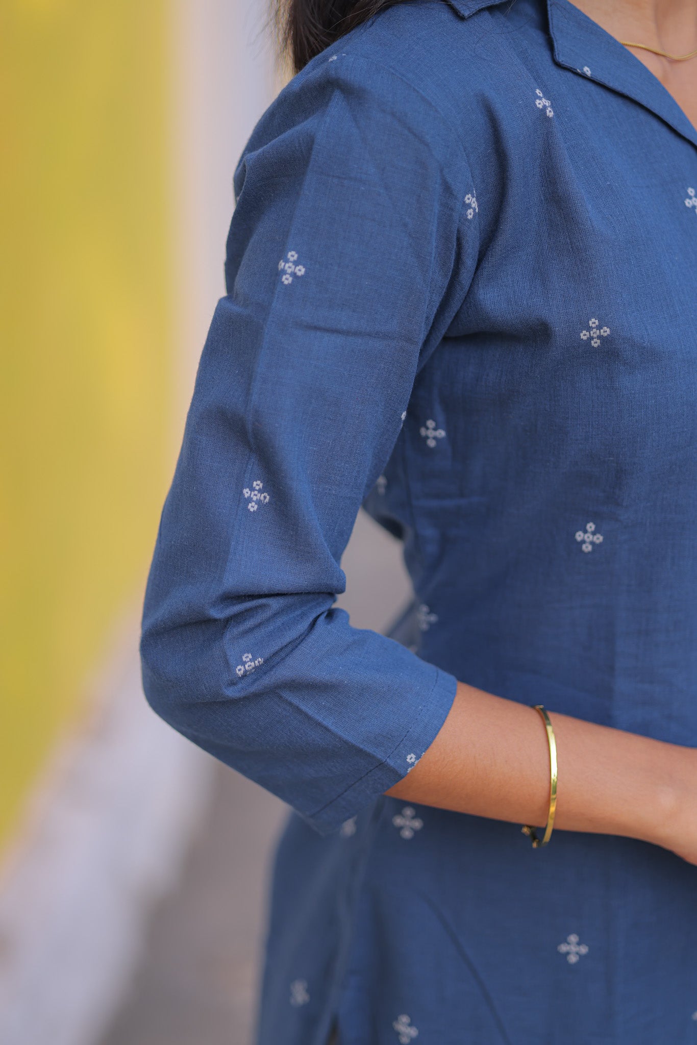 Navy Blue sprayed Carnecium and Baby Breath