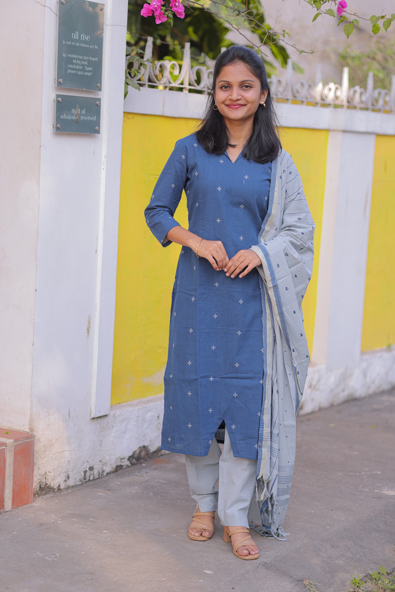 Navy Blue sprayed Carnecium and Baby Breath