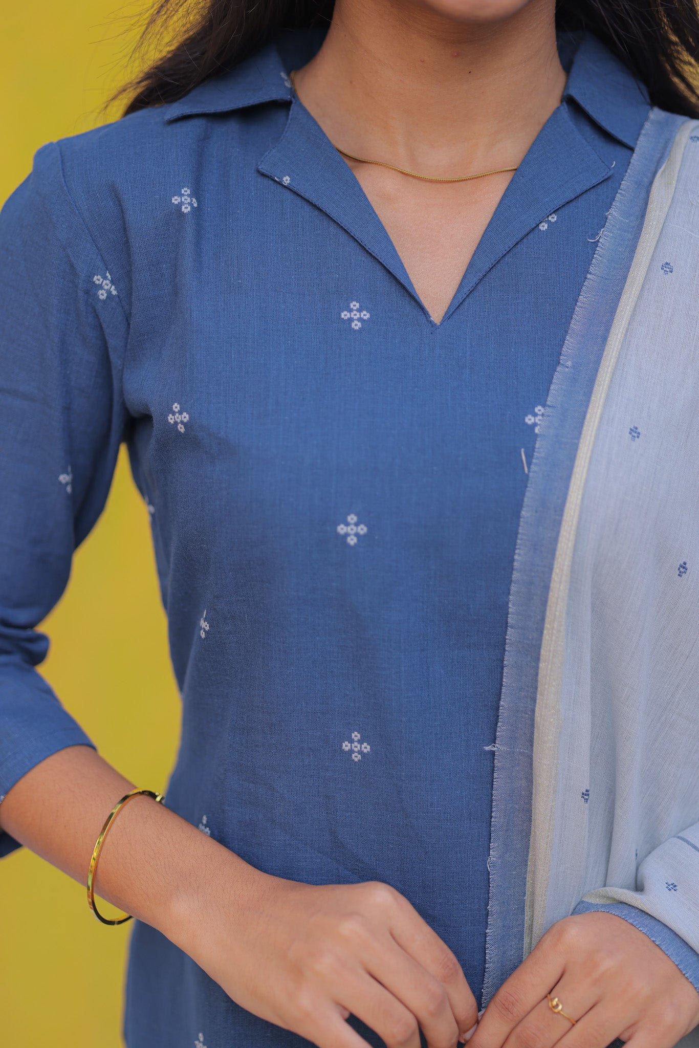 Navy Blue sprayed Carnecium and Baby Breath