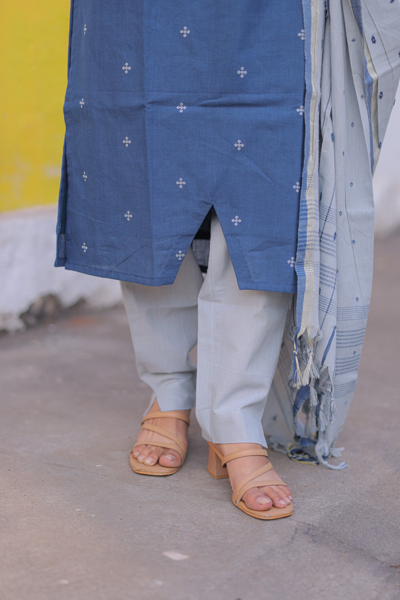 Navy Blue sprayed Carnecium and Baby Breath