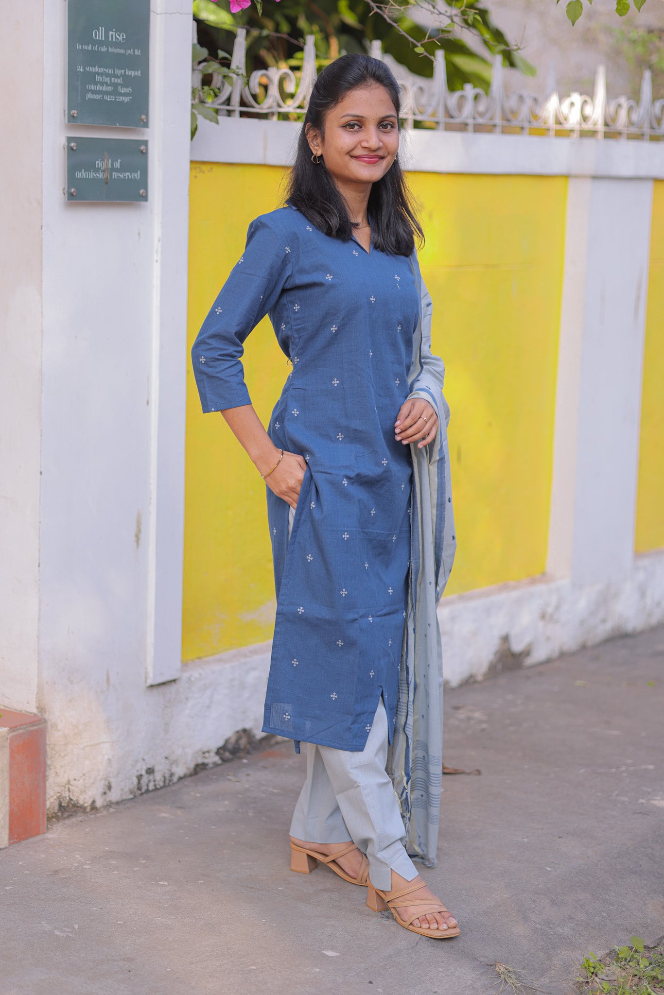 Navy Blue sprayed Carnecium and Baby Breath